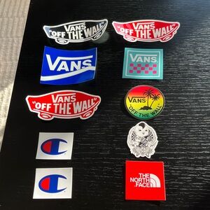 NEW Vans, North Face, Champion Sticker Assortment - 10 Stickers (Pack P)